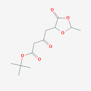 molecular formula C12H18O6 B8307049 Tert.-butyl 4-(2-methyl-5-oxo-1,3-dioxolan-4-yl)-3-oxobutanoate 