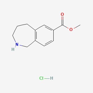 molecular formula C12H16ClNO2 B8307100 methyl 2,3,4,5-tetrahydro-1H-2-benzazepine-7-carboxylate hydrochloride 