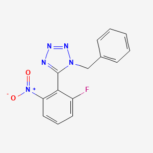 molecular formula C14H10FN5O2 B8307117 1-Benzyl-5-(2-fluoro-6-nitrophenyl)-1H-tetrazole 