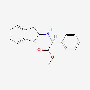 molecular formula C18H19NO2 B8307140 (Indan-2-ylamino)phenylacetic acid methyl ester 