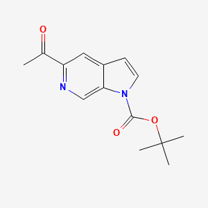 molecular formula C14H16N2O3 B8307147 tert-butyl 5-acetyl-1H-pyrrolo[2,3-c]pyridine-1-carboxylate 