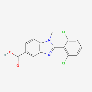molecular formula C15H10Cl2N2O2 B8307177 2-(2,6-dichlorophenyl)-1-methyl-1H-benzoimidazole-5-carboxylic acid 