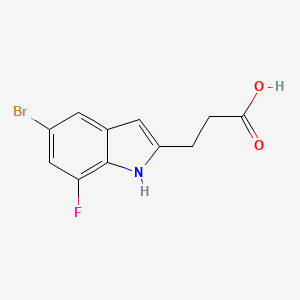 3-(5-bromo-7-fluoro-1H-indol-2-yl)propanoic acid