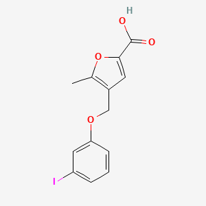 molecular formula C13H11IO4 B8307226 4-(3-Iodo-phenoxymethyl)-5-methyl-furan-2-carboxylic acid 