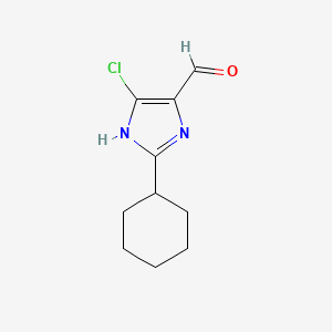 molecular formula C10H13ClN2O B8307238 4-chloro-2-cyclohexyl-1H-imidazole-5-carbaldehyde 