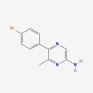 molecular formula C11H10BrN3 B8307256 2-Amino-5-(4-bromophenyl)-6-methylpyrazine CAS No. 59489-75-7
