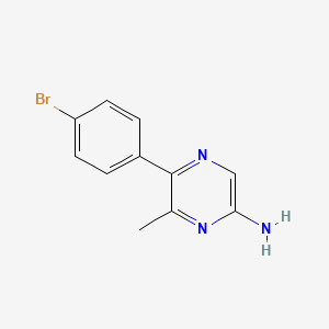 B8307256 2-Amino-5-(4-bromophenyl)-6-methylpyrazine CAS No. 59489-75-7