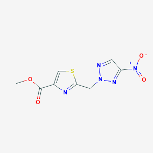 Methyl 2-((4-nitro-2H-1,2,3-triazol-2-yl)methyl)thiazole-4-carboxylate
