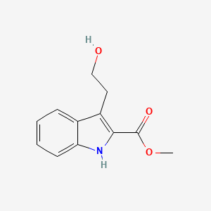 molecular formula C12H13NO3 B8307329 methyl 3-(2-hydroxyethyl)-1H-indole-2-carboxylate 