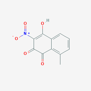 molecular formula C11H7NO5 B8307341 3-Hydroxy-5-methyl-2-nitro-1,4-naphthoquinone 