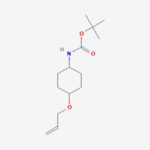 molecular formula C14H25NO3 B8307380 N-tert-butoxycarbonyl-trans-4-(2-propen-1-yloxy)cyclohexylamine 