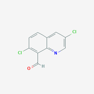 molecular formula C10H5Cl2NO B8307423 3,7-Dichloroquinoline-8-carbaldehyde 