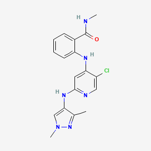 molecular formula C18H19ClN6O B8307457 2-[[5-chloro-2-[(1,3-dimethylpyrazol-4-yl)amino]pyridin-4-yl]amino]-N-methylbenzamide 