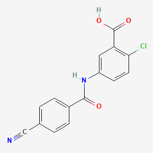 molecular formula C15H9ClN2O3 B8307478 2-Chloro-5-(4-Cyano-Benzoylamino)-Benzoic Acid 