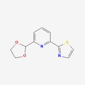 molecular formula C11H10N2O2S B8307496 2-Thiazol-2-yl-6-[1,3]dioxolan-2-yl-pyridine 