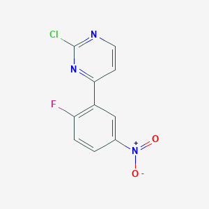 molecular formula C10H5ClFN3O2 B8307531 2-Chloro-4-(2-fluoro-5-nitrophenyl)pyrimidine 
