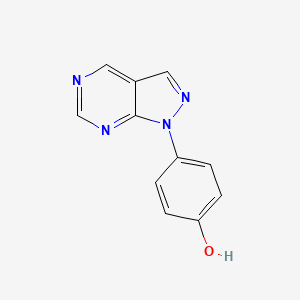 molecular formula C11H8N4O B8307540 4-(1H-pyrazolo[3,4-d]pyrimidin-1-yl)phenol 