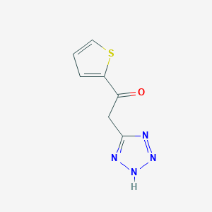 molecular formula C7H6N4OS B8307549 2-(1H-Tetrazol-5-yl)-1-thiophen-2-yl-ethanone 