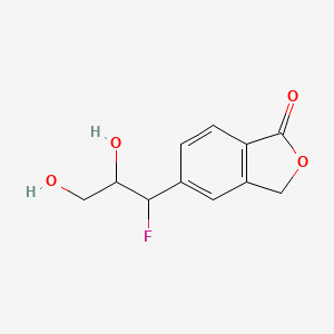 molecular formula C11H11FO4 B8307559 5-(1-Fluoro-2,3-dihydroxypropyl)-2-benzofuran-1(3H)-one 