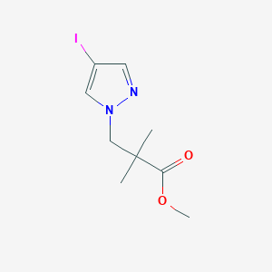 molecular formula C9H13IN2O2 B8307572 3-(4-Iodopyrazol-1-yl)-2,2-dimethylpropionic acid methyl ester 