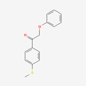 molecular formula C15H14O2S B8307599 2-Phenoxy-1-(4-(methylthio)phenyl)ethanone 