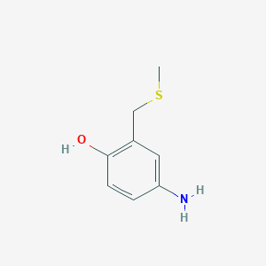 molecular formula C8H11NOS B8307603 4-Amino-2-[(methylthio)methyl]phenol 