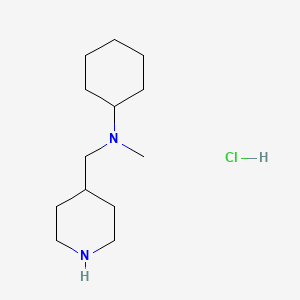 molecular formula C13H27ClN2 B8307620 Cyclohexyl-methyl-piperidine-4-ylmethyl-amine, hydrochloride 