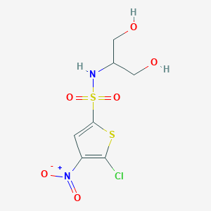 molecular formula C7H9ClN2O6S2 B8307656 5-Chloro-4-nitro-thiophene-2-sulfonic acid (2-hydroxy-1-hydroxymethyl-ethyl)-amide 