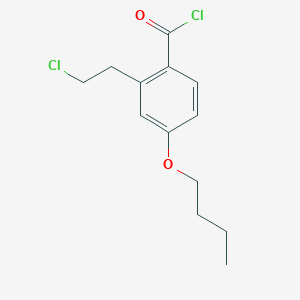 molecular formula C13H16Cl2O2 B8307709 4-Butoxy-2-(2-chloroethyl)benzoyl chloride CAS No. 947150-18-7