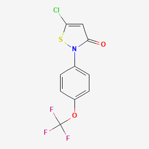 molecular formula C10H5ClF3NO2S B8307860 2-(4-Trifluoromethoxyphenyl)-5-chloro-4-isothiazolin-3-on 
