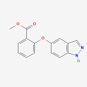 molecular formula C15H12N2O3 B8307872 methyl 2-(1H-indazol-5-yloxy)benzoate 