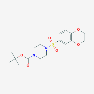 molecular formula C17H24N2O6S B8307912 1-Boc-4-(2,3-dihydrobenzo[b][1,4]dioxin-6-ylsulfonyl)piperazine 