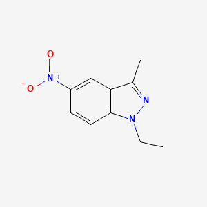 molecular formula C10H11N3O2 B8307991 1-Ethyl-3-methyl-5-nitro-1H-indazole 