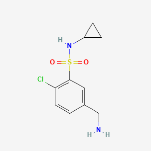 molecular formula C10H13ClN2O2S B8308053 5-(aminomethyl)-2-chloro-N-cyclopropylbenzenesulfonamide 