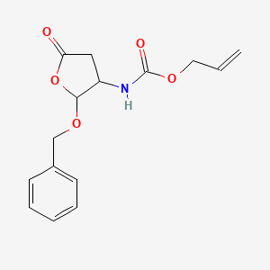 molecular formula C15H17NO5 B8308066 (2-Benzyloxy-5-oxo-tetrahydro-furan-3-yl)-carbamic acid allyl ester 