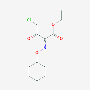 molecular formula C12H18ClNO4 B8308129 Ethyl 4-chloro-2-[(cyclohexyloxy)imino]-3-oxobutanoate CAS No. 68401-42-3