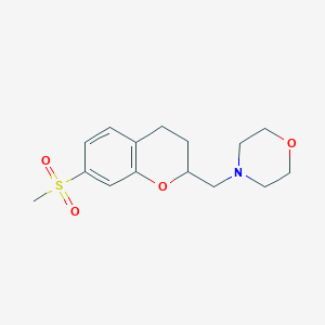 molecular formula C15H21NO4S B8308135 4-{[7-(Methylsulfonyl)-3,4-dihydro-2H-chromen-2-YL]methyl}morpholine 