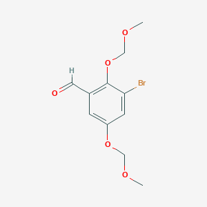 molecular formula C11H13BrO5 B8308149 3-Bromo-2,5-bis-methoxymethoxy benzaldehyde 