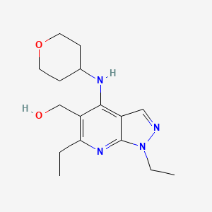 [1,6-Diethyl-4-(tetrahydro-2H-pyran-4-ylamino)-1H-pyrazolo[3,4-b]pyridin-5-yl]methanol