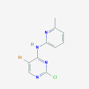 molecular formula C10H8BrClN4 B8308181 5-Bromo-2-chloro-4-[(6-methylpyrid-2-yl)amino]pyrimidine 