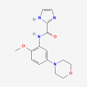molecular formula C15H18N4O3 B8308213 1H-imidazole-2-carboxylic acid (2-methoxy-5-morpholin-4-yl-phenyl)-amide 