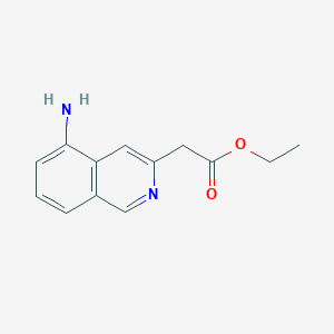 molecular formula C13H14N2O2 B8308254 Ethyl 5-aminoisoquinoline-3-acetate 