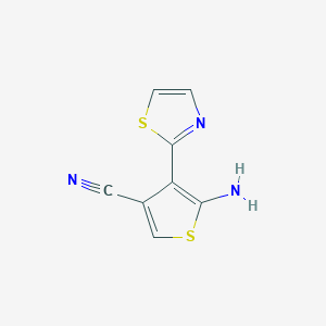 molecular formula C8H5N3S2 B8308265 5-Amino-4-(thiazol-2-yl)thiophene-3-carbonitrile 
