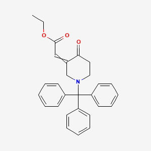 molecular formula C28H27NO3 B8308277 3-Ethoxycarbonylmethylidene-1-triphenylmethyl-4-piperidone 