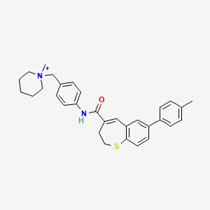 molecular formula C31H35N2OS+ B8308281 N-[4-[(1-methylpiperidin-1-ium-1-yl)methyl]phenyl]-7-(p-tolyl)-2,3-dihydro-1-benzothiepine-4-carboxamide 