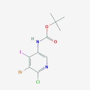 molecular formula C10H11BrClIN2O2 B8308299 (5-Bromo-6-chloro-4-iodo-pyridin-3-yl)-carbamic acid tert-butyl ester 