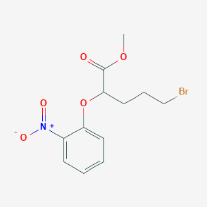 molecular formula C12H14BrNO5 B8308328 Methyl 5-bromo-2-(2-nitrophenoxy)valerate 