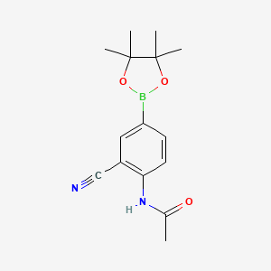 molecular formula C15H19BN2O3 B8308351 N-(2-cyano-4-(4,4,5,5-tetramethyl-1,3,2-dioxaborolan-2-yl)phenyl)acetamide 