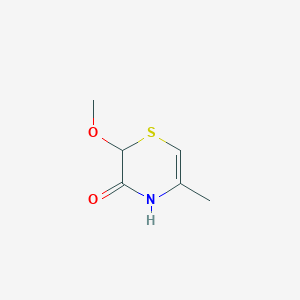 molecular formula C6H9NO2S B8308365 2-methoxy-5-methyl-2H-1,4-thiazin-3(4H)-one 