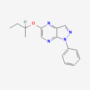 molecular formula C15H16N4O B8308366 5-[(Butan-2-yl)oxy]-1-phenyl-1H-pyrazolo[3,4-b]pyrazine CAS No. 87595-18-4